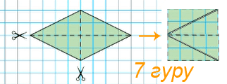 Вырежи такой четырехугольник. Разрежь его на 4 равные части так, как показано на рисунке. Сложи из всех частей прямоугольник.